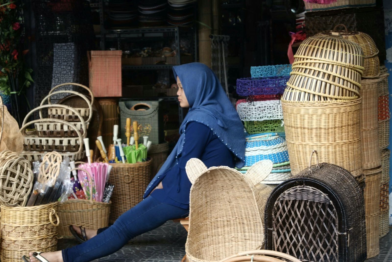 Beragam keranjang anyaman di Tasikmalaya, Jawa Barat